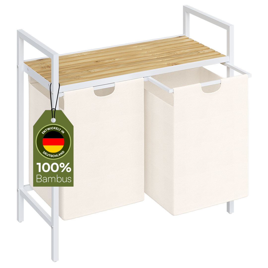 Wäschesammler 'Rigil' Bambus-Ablage