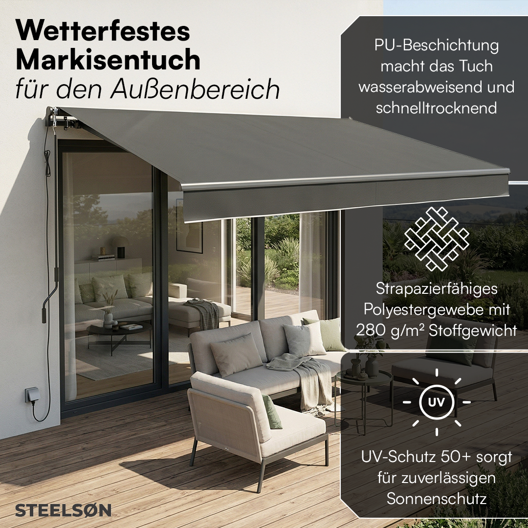 elektrische markise ohne notkurbel Elektrische Gelenkarmmarkise ohne LED 'Kestria'