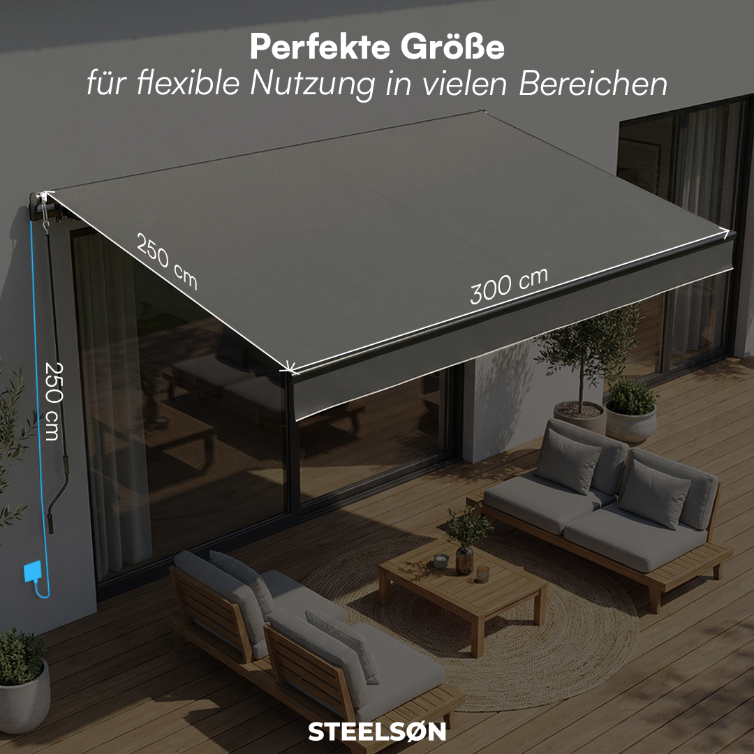 elektrische markise 250 cm Elektrische Gelenkarmmarkise ohne LED 'Kestria'
